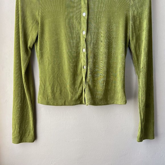 Princess Polly Olive Green Button-Up Blouse - Picture 4 of 14